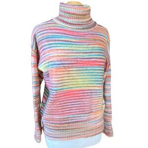 Love Token Holly Space Dye Turtleneck Sweater Sz S Multicolor Coastal Winter